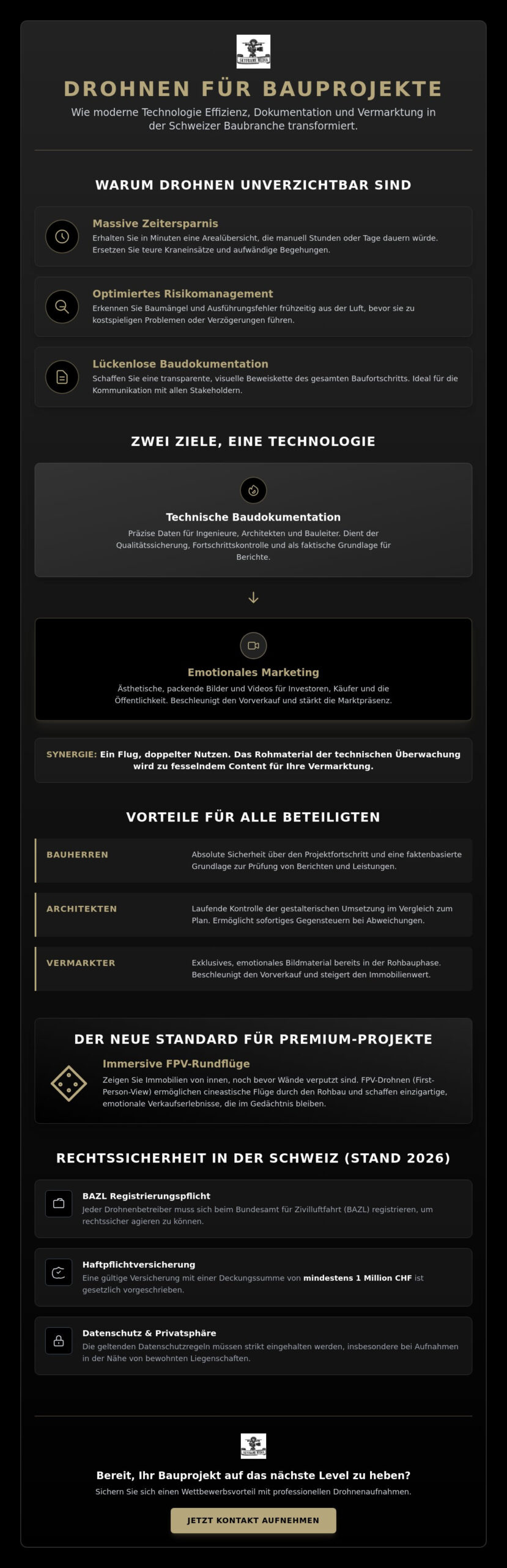 Drohnenaufnahmen für Bauprojekte: Effiziente Baudokumentation und Marketing